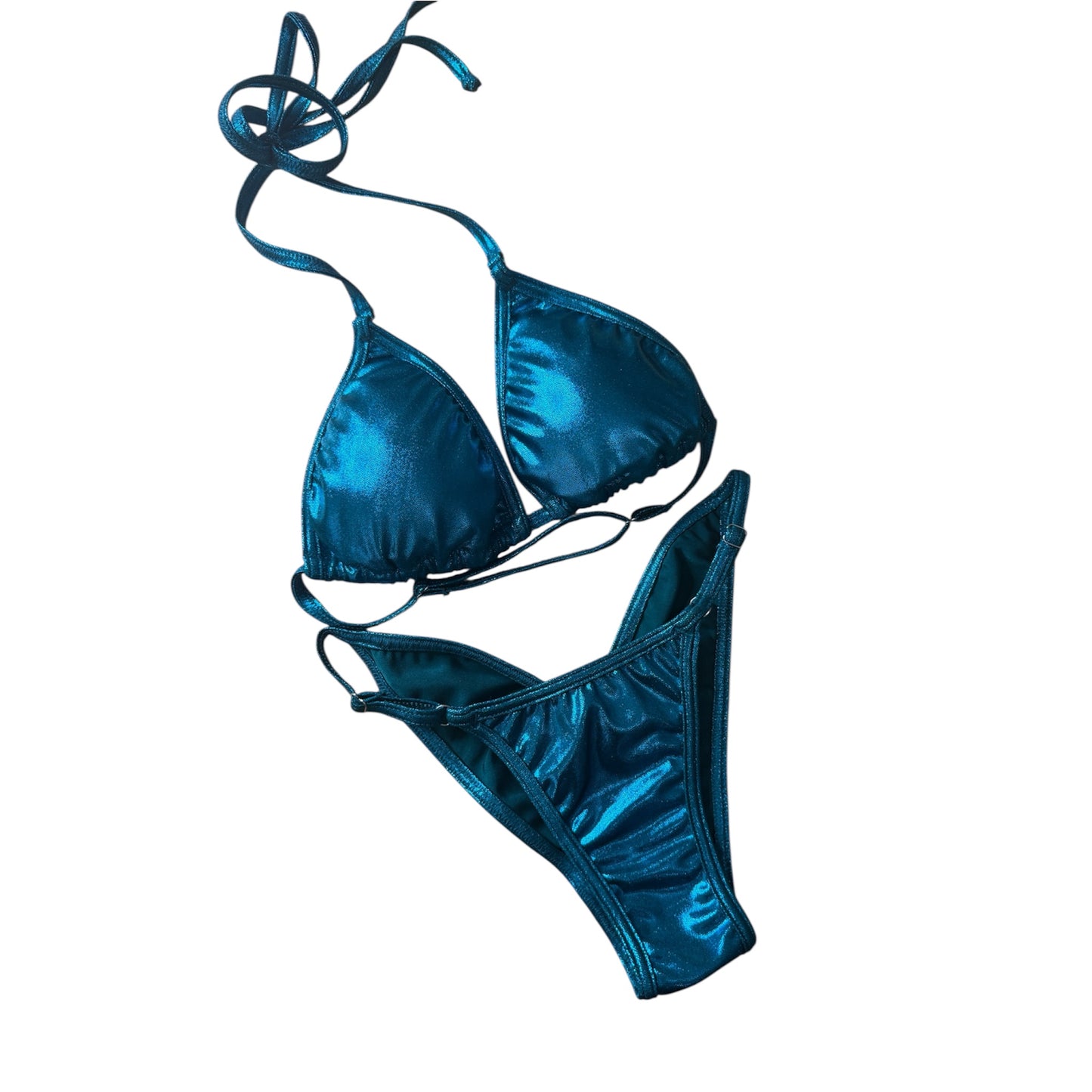 QS - Emerald Blue FM posing suit top Medium/ Fit Model Small
