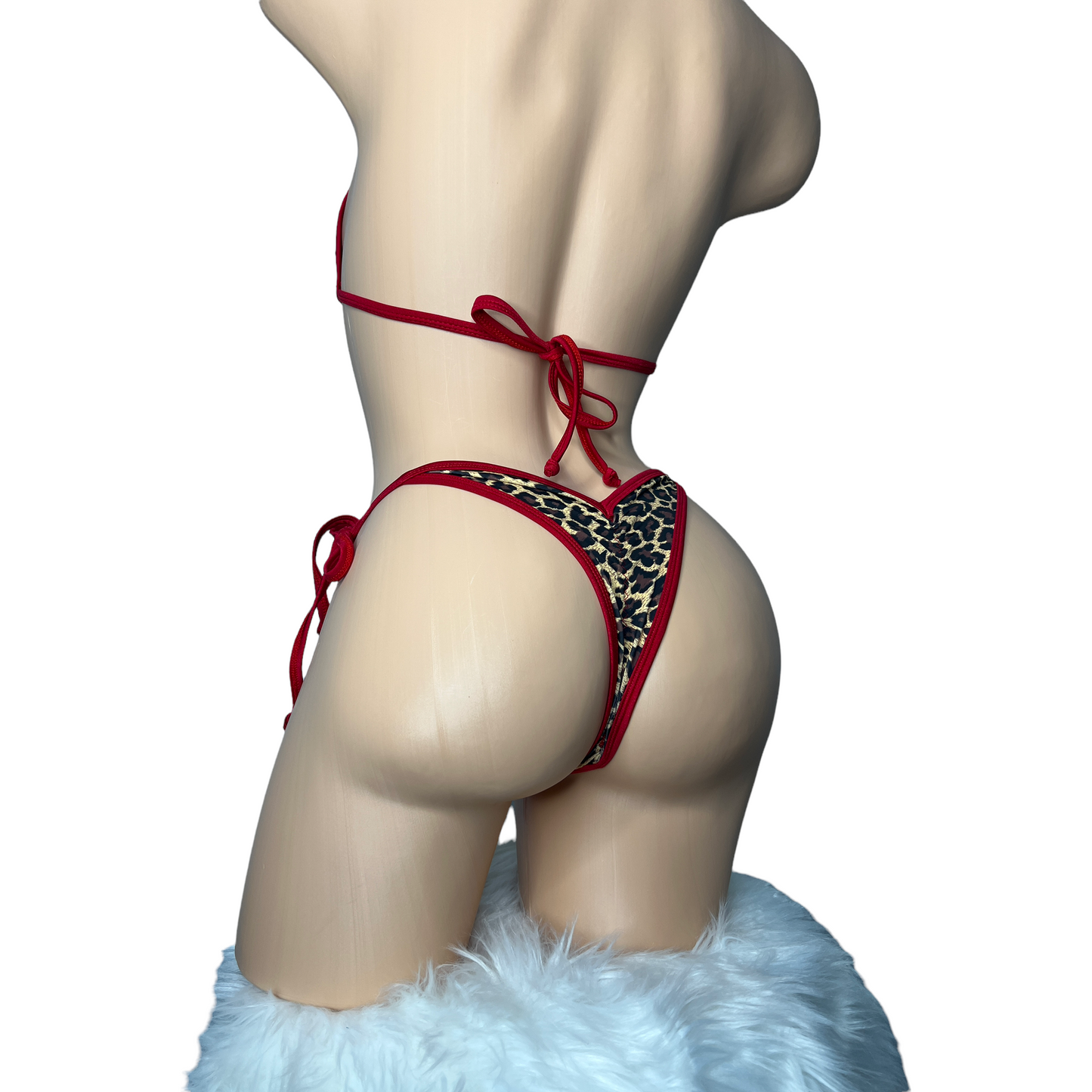 Red Cheetah posing bikini with bling