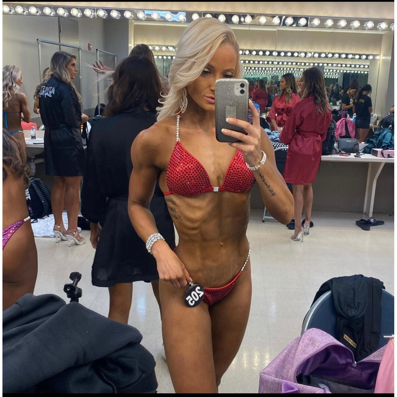 Red hologram bikini