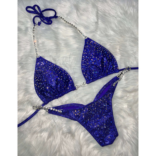 Indigo purple digital hologram suit